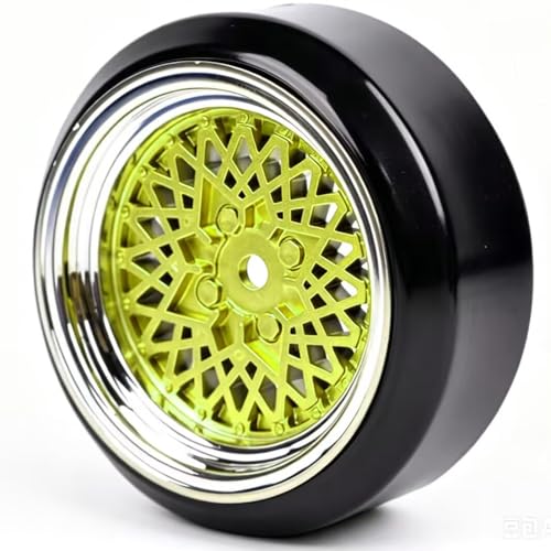 4Pcs 1/10 Drift Car Tires Hard Tyre and Wheels Rims for Tamiya Traxxas YOKOMO HSP Redcat HPI Kyosho On-Road Drifting Cars
