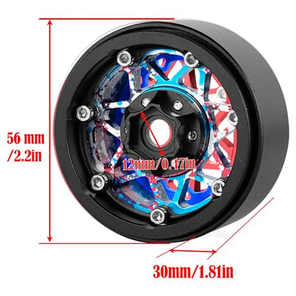 RC Aluminium 1.9 Beadlock Wheel Rims Set for 1/10 SCX10 90046 AXI03007 TRX4 TRX6 VS4-10 Gen7 Gen8 CFX MST D90 RC Crawler,(4PCS) 1.9 RC Beadlock Rims,1.9 rc Wheels,Colorful - color: Colorful- (Wheel Rims)