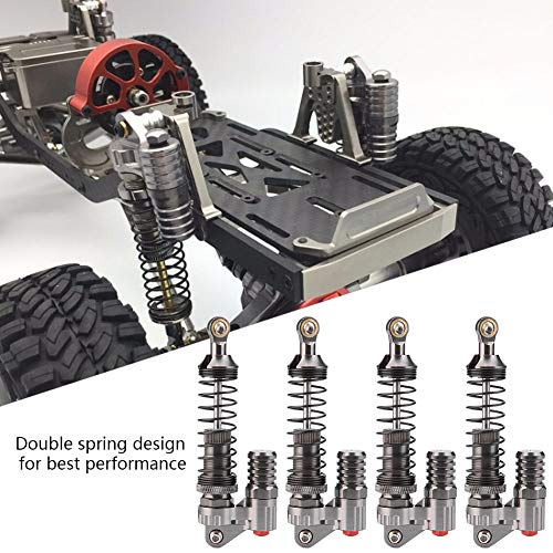 FOSA 4Pcs RC Shock Absorbers, Aluminum Alloy High Strength Springs Shocks Set Damper with 2 Bags of Screws For Axial / SCX10 / D90 / For -4 RC Crawler Car