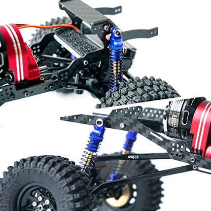 OGRC 42mm RC Shocks Absorber Threaded Double Barrel Shocks for AX24 SCX24 | Aluminum Adjustable Shock Damper, for SCX24 AX24 1/24 RC Crawler - color: Blue