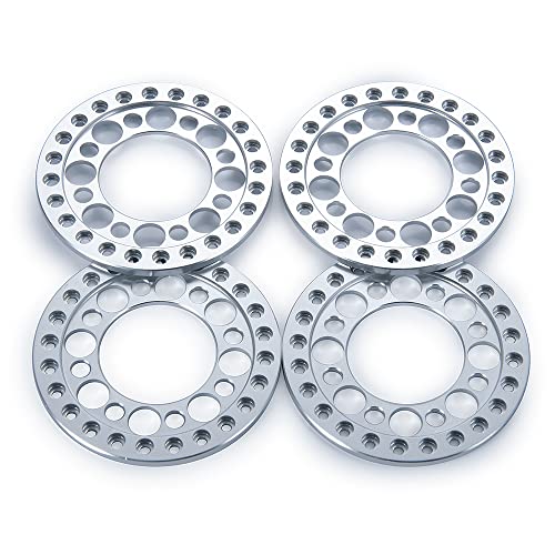 4pcs Aluminum 1.9inch RC Beadlock Wheel Rim Replacement Ring for 1:10 Crawler RC Car 1.9" Wheels/Rims (Silver) - color: Silver