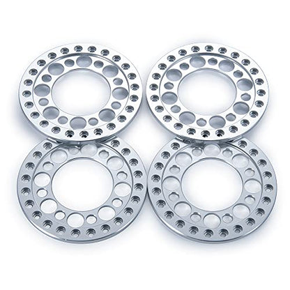 4pcs Aluminum 1.9inch RC Beadlock Wheel Rim Replacement Ring for 1:10 Crawler RC Car 1.9" Wheels/Rims (Silver) - color: Silver