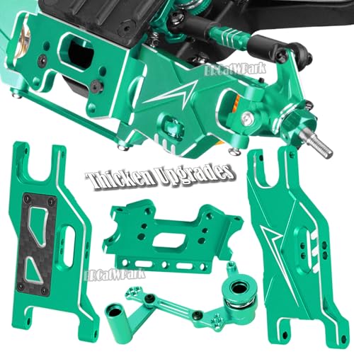 RC Upgrades Part for 1/10 Slash 2WD (VXL),A-Arm,Shock Absorber,Drive Shaft,Caster Block,Steering Blocks,Stub Axle Carriers,Steering Bellcranks,Links,Shock Tower,Front Bulkhead,Green - color: Green - (Upgrades)