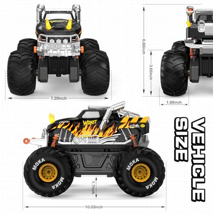 Amphibious 1:16 Waterproof Monster Truck Toys RC Car Water Blaster Trucks 60+ Min Runtime with 2 Batteries 360 Spin 4WD All Terrain Off-Road rc car water Toys 5-12 Year Old Kids Back-to-school season - color: Yellow
