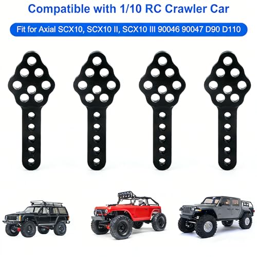 1 10 rc Crawler Long Travel Shocks Shock Keys mounts Mount Extension Key Adjustable axial Car Model Accessories Tower car adapters Rock Extender Relocation Stand (Black)