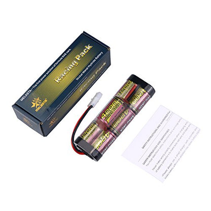 melasta 8.4V 4200mAh 7-Cell Hump NiMH Battery for RC Cars – Tamiya Plug | High-capacity rechargeable pack with Tamiya connector. Compatible with RC racing car models. Durable and stable output.
