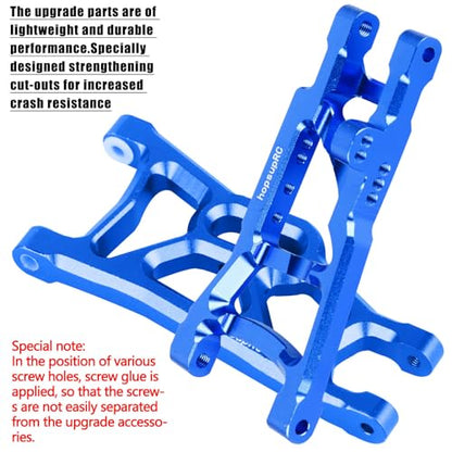 Suspension A-Arms Upgrades Part for 1/10 Slash 2WD VXL,4PCS Alloy Aluminum Front Rear Suspension A Arms and Tie Bar Hops Up,Replacement of 2555 3631 2532,Navy Blue
