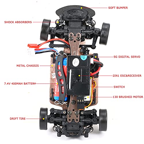 GoolRC WLtoys K969 RC Cars, 1:28 Scale 2.4GHz Remote Control Car, 4WD 30KM/H High Speed RC Racing Car, RC Drift Cars for Adults