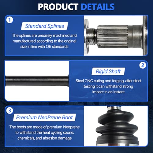 MAXFAVOR CV Axle Shaft Assembly Front Left Right Side Compatible With Volkswagen CC Golf Jetta Passat Rabbit 1.8L 2.0L 2.5L Automatic Trans 2005-2018 | 2005-2018 Jetta, 2005-2018 Passat, 2006-2009 Rabbit 1.8L 2.0L 2.5L Automatic Trans, CV Axle Front Left
