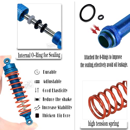 hosupRC Upgrades for 1/10 Rustler/Stampede/Slash 4WD,Drive Shaft CVD&RC Shock&Turnbuckles Camber Links&A Arm&Caster Block,Steering Blocks,Rear Stub Axle Carriers&Steering Bellcranks&Hex Hub,Blue - color: blue/D9-Set