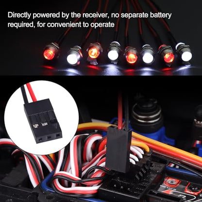 HobbyPark RC Car 8 LED Light Kit Headlights Taillight LEDs Accessories for Traxxas Slash Rustler Arrma Axial SCX10 Redcat RC4WD HPI Truck Tamiya Crawler Body Parts