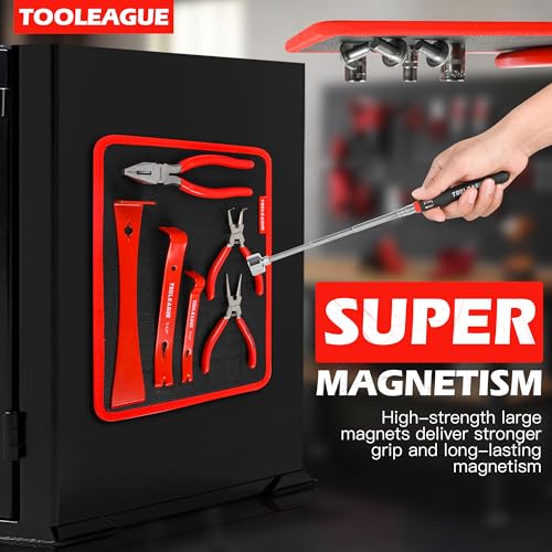 TOOLEAGUE 1Pc Magnetic Tool Mat with 25Lb Telescoping Magnetic Pickup Pen | Parts Tool Holder Pad for Organizing Mechanic Wrench Screw Bolts Nuts and Other Small Metal Parts - size: 1Pc Magnetic Mat with Pickup Tool