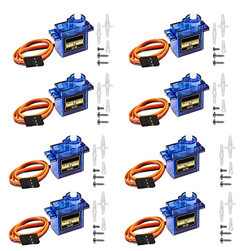 8PCS SG90 9G Micro Servo Motor Kit Mini for RC Robot Arm Helicopter Airplane Car Boat Controls Project