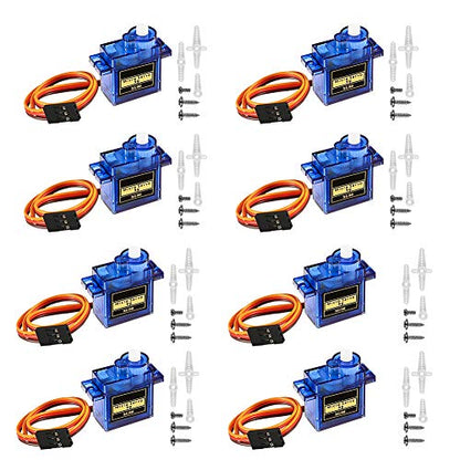 8PCS SG90 9G Micro Servo Motor Kit Mini for RC Robot Arm Helicopter Airplane Car Boat Controls Project