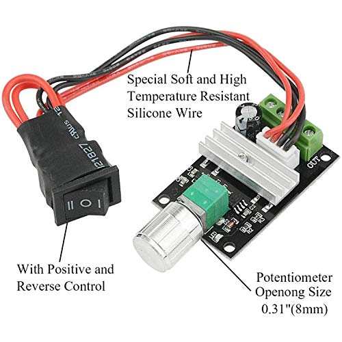 2 Pcs DC Motor Speed Controller PWM 1203BB 6 V 12 V 24 V 3 A 80 W speed adjustable reversible pulse forward and reverse control switch button