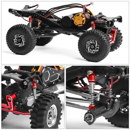 25mm Aluminum RC Shock Absorber Set, 4PCS CNC Threaded Suspension Upgrade, Replacement for 1/30 Axial SCX30 Crawler Car Ford Bronco, Jeep Wrangler, Chevrolet K10, Red - color: Red