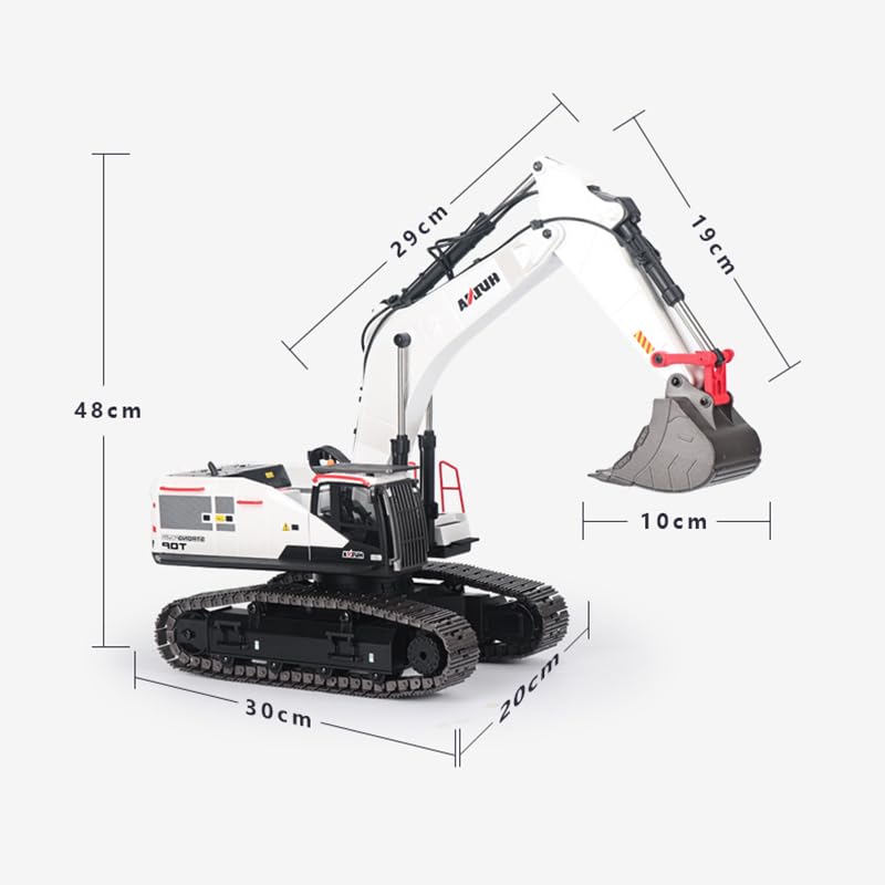 TOUCAN RC HOBBY 1/14 HUINA RC Metal Excavator Model 1594 Radio Light Battery 28CH Sound