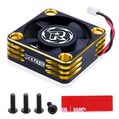 Surpass Hobby 30mm RC Cooling Fan Heat Dissipation RC Fan 28000RPM ESC Fan for 1/10 1/8 RC Car Buggy ESC (Gold&Black) - color: Gold&Black