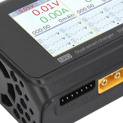 DC Dual , High Performance Compact Dual Channel Balance Charger Portable 5V 2.1A USB Output 500W for Battery
