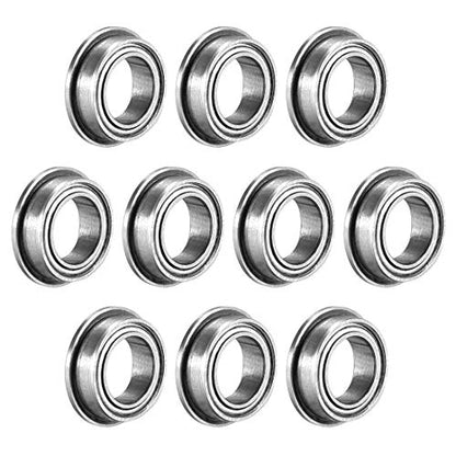 uxcell MF85ZZ Flanged Ball Bearing 5mmx8mmx2.5mm Double Metal Shielded (GCr15) Chrome Steel Deep Groove Bearings 10pcs - size: 5x8x2.5mm