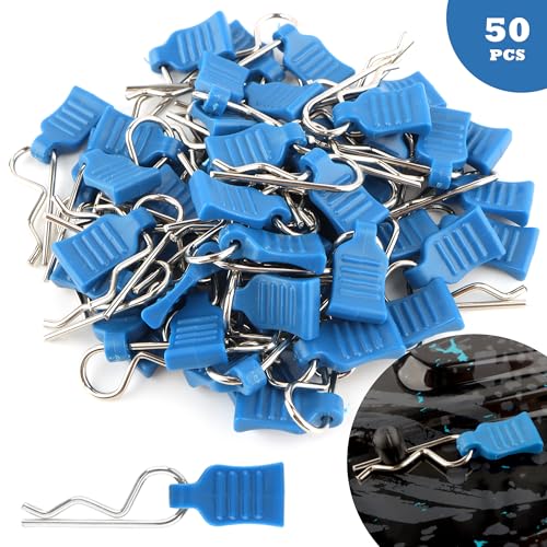 50 Pieces 1mm Universal RC Body Clips with Pull Tabs Car Clips RTR Clip Pins H165 Spare Parts for 1:14 1:16 1:18 Scale Redcat HPI Himoto HSP Exceed RC Car SCX24 TRX4M Truck (Blue) - color: 1.0mm