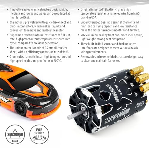 Surpass Hobby Thunder Power 540 V5R 13.5T Brushless Motor with 160A ESC Combo for 1/10 RC Racing Car Truck