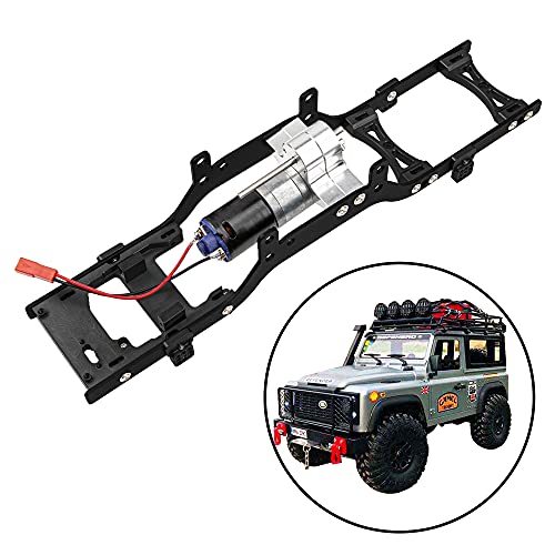 ShareGoo Metal Body Chassis Frame Car Shell Suspension Bracket with 370 Motor kit for MN Model D90 D91 MN45 MN99 MN99S 1/12 RC Car (Black) - color: Black