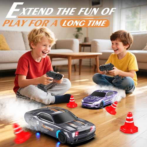Mini RC Drift Car 1/43 2.4GHz RC Drift Cars with Gyro, 4WD Full Proporitonal High Speed Remote Control Car with LED Lights and Drifting Tires Hobby Racing Cars for Adults Kids Boys, Sliver - color: Silver