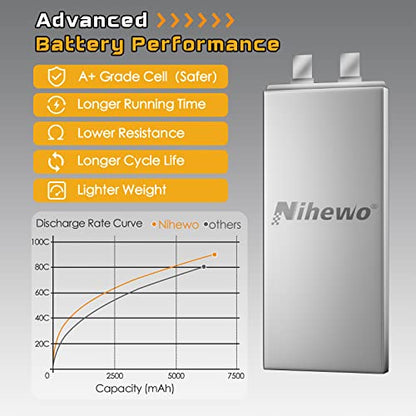4S RC Battery 14.8V 6500mAh 90C Hard Case 2Pcs for RC Car Truck Boat | 14.8V Lipo Battery 90C for 1/5-1/8 RC Car/Trucks/buggy boats plane, hard case durability. TX plug + EC5 adapter.2-pack value