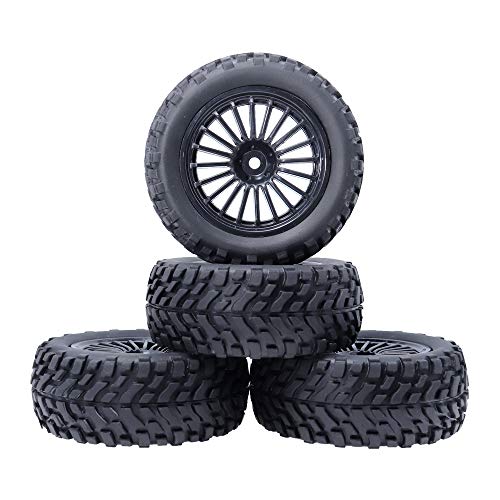 REhobby 4Pcs 1/10 Rally Tires 12mm Wheel hub OD 75mm Tyre for 1:10 RC Kyosho HSP HPI Rally Off-Road Car