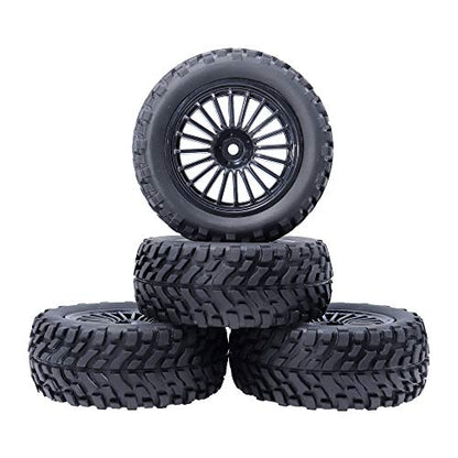 REhobby 4Pcs 1/10 Rally Tires 12mm Wheel hub OD 75mm Tyre for 1:10 RC Kyosho HSP HPI Rally Off-Road Car