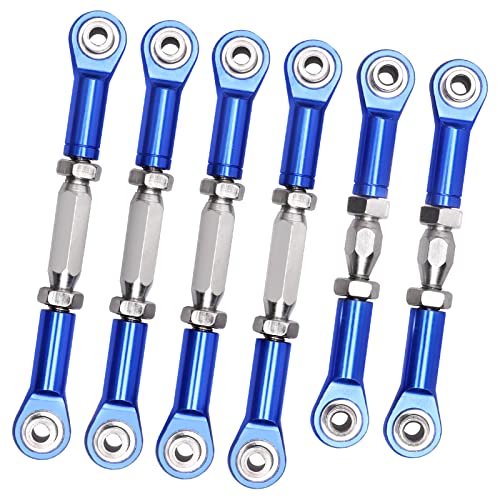 Hobbypark Aluminum Adjustable Tie Rods Toe Links Set Linkage Steel Turnbuckles for Arrma 1/10 Granite 4X4 Replacement (6-Pack) (Navy Blue)