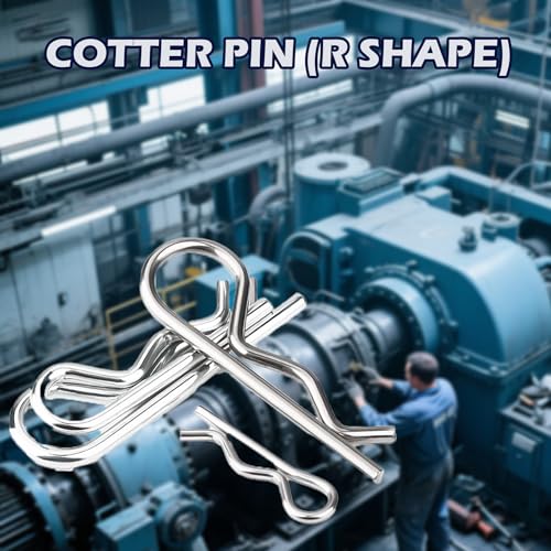 366pcs Cotter Pin Assortment Kit, 6 Sizes R Clip Pin Set | R Clip R Pin Set, Galvanized Carbon Steel, Hairpin Clips, 5/32" 9/64" 7/64" 5/64" 3/32"