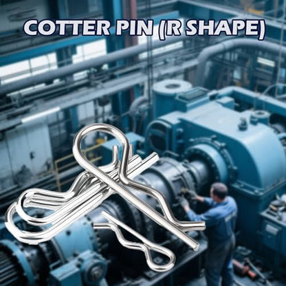 366pcs Cotter Pin Assortment Kit, 6 Sizes R Clip Pin Set | R Clip R Pin Set, Galvanized Carbon Steel, Hairpin Clips, 5/32" 9/64" 7/64" 5/64" 3/32"