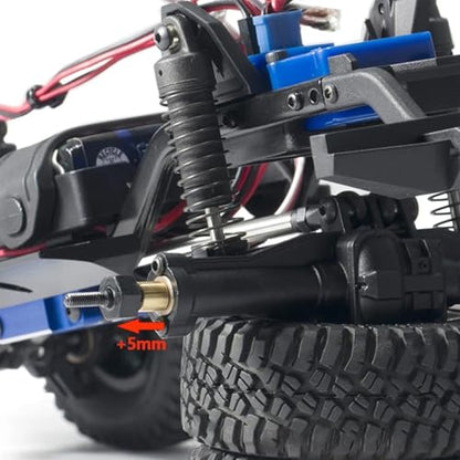 Steel Front Rear Axle Shafts 5mm Extended +2mm Thread Longer Driveshaft for 1/18 RC Crawler Car TRX4M Upgrade Parts (Black) - color: Black