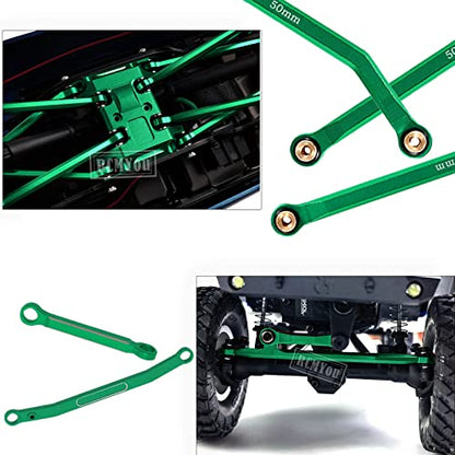 RC Upgrades Part High Clearance Chassis Links & Skid Plate & Steering Rod Tie Links for 1/24 SCX24 Bronco AXI00001 C10 AXI00002 JLU 1/24 RC Crawler（Green）