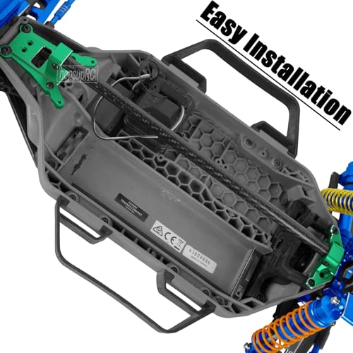 RC Carbon Fibre& Aluminum #6730 Chassis Brace Kit Upgrades Part for 1/10 Slash 4X4 LGG (VXL),Rustler 4WD (VXL) Heavy Duty Chassis Brace Hops Up.Green - color: Green( for 1/10)