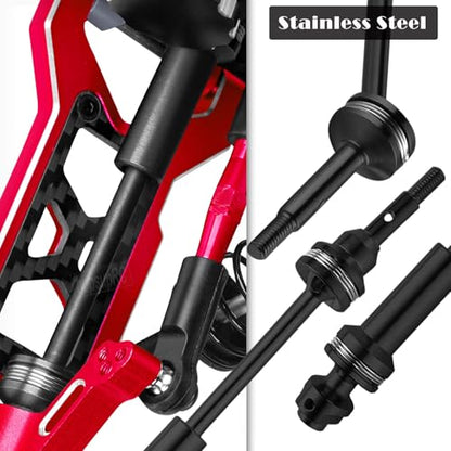 Upgrades Parts for 1/10 Slash 2WD LCG,Carbon Skid Plate&Aluminum RC Shocks&Drive Shaft CVD&A Arms&Steering Block&272R Gearbox&Adjustable Links&Shock Tower&Front Bulkhead,Red - color: Red(hops Up)