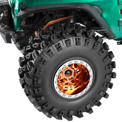 RC Alloy 2.2 Beadlock Wheels for 1/10 SCX10 Capra AMG 6x6 TRX4 Red cat Gen8 Everest Gen7 Pro RC Crawler,Alunium 2.2 Beadlock rc Wheels 2.2 Beadlock Rims,4pcs,Orange - color: Orange(4pcs)