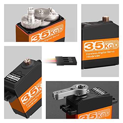 35KG High Torque Coreless Servo Motor Metal Gear Digital and Stainless Steel Gear Servo for Robotic DIY, RC Car Control Angle 180° - size: 35KG/180°