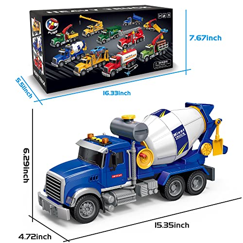 Dwi Dowellin Toddler Trucks Toys for Boys Age 1-3 3-5,Big Cement Mixer Truck with Lights and Sounds,Kids Boy Toys Christmas Birthday Gift Car - style: mixer tuck