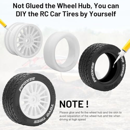 1/14 RC Car On-Road Drift Tires, daitoku 12mm Hex RC Racing Tires for Tamiya M08/05/06 MF-01X - Style F (White) - style: Style F