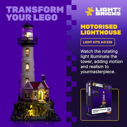 LED Light Kit Compatible with Lego 21335 Motorized Lighthouse – Lighting Accessories for Lego Ideas Building Set, Creative Decorative Upgrade (Model Not Included)