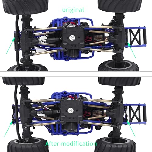 Aluminum Alloy RC Crossbar Body Mounts Compatible with LOSI 1/18 Mini LMT Monster Truck Absorber Upgrade Parts (Black)