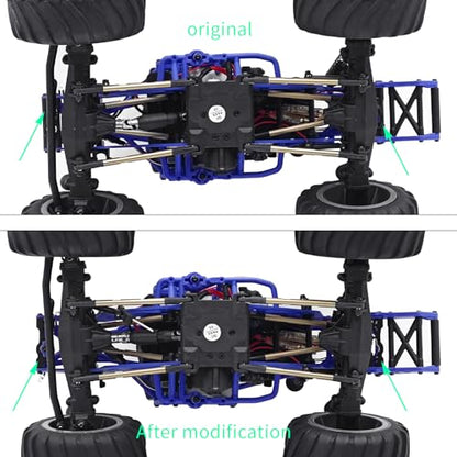 Aluminum Alloy RC Crossbar Body Mounts Compatible with LOSI 1/18 Mini LMT Monster Truck Absorber Upgrade Parts (Black)