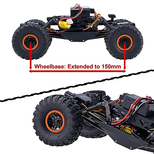 8PCS Brass High Clearance Chassis Suspension Links Rod Linkage Set for Axial AX24 XC-11/24 RC Crawler Car Upgrade Parts,Black Coating - style: Brass Links
