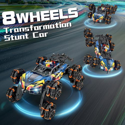 8WD Gesture Sensing RC Stunt Car Toys for Boys Age 8-12, 2.4GHz Hand Controlled Remote Control Car with Light & Music & Spray, Cool Christmas Birthday Present Gifts for Kids 6 7 8 9 10 11 12 Years Old