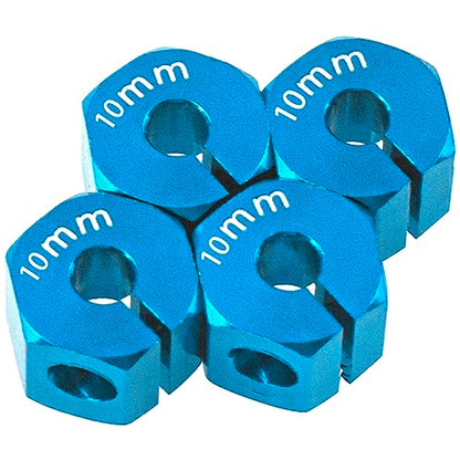 Aluminum Alloy 12mm Wheel Hex Hub Drive Adapters with Pins Screws Compatible with Axial SCX10 HSP HPI Tamiya Redcat 1/10 RC Crawler Car (10mm, Blue) - color: Blue, size: 10mm