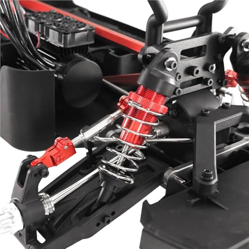 Metal Front and Rear Steering Link Rod Ends Compatible with MJX 1/10 10208 V2 V3 and 1/7 7303 7304 RC Cars, Upgrade Ball Joint Set(Red) - color: Red