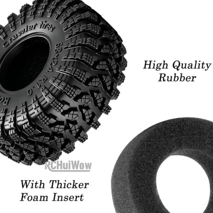 1.0" Metal Beadlock Wheel Rims Rubber Crawler Tires, Alloy Wheel Hub Off Road Rubber Soft Tire Replacement Accessories for 1/18 TRX4M 1/24 SCX24 FCX24 Mini RC Crawler Car Hop Up Parts,Style 3 - style: style3(4pcs)